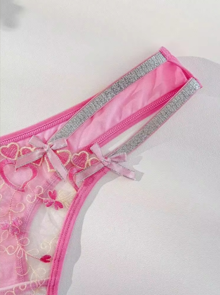 Petitdoll Women's Heart-Shaped Bow Comfortable Panties